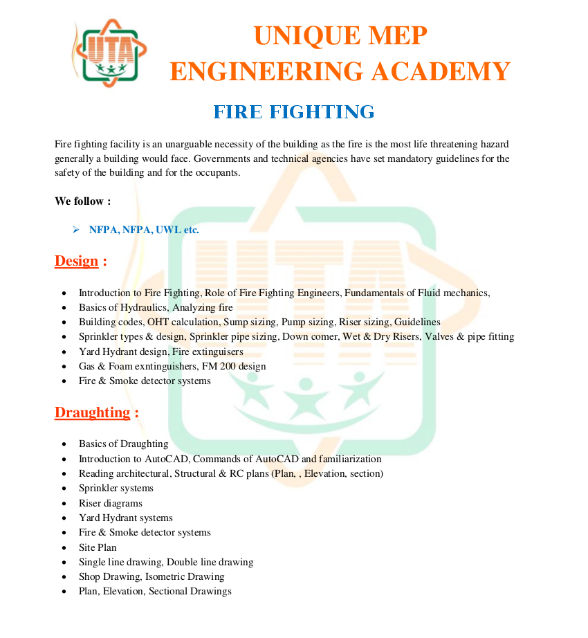 Fire Fighting Course Unique Tech Unique Groups